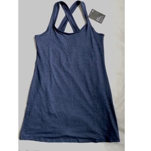 Gap Fit Brushed Tech Straps Stretch Knit Scoop Neck Sport Tennis Mini Dress